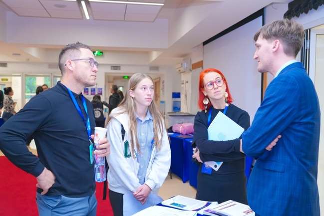 Students and parents reviewing IGCSE subject options