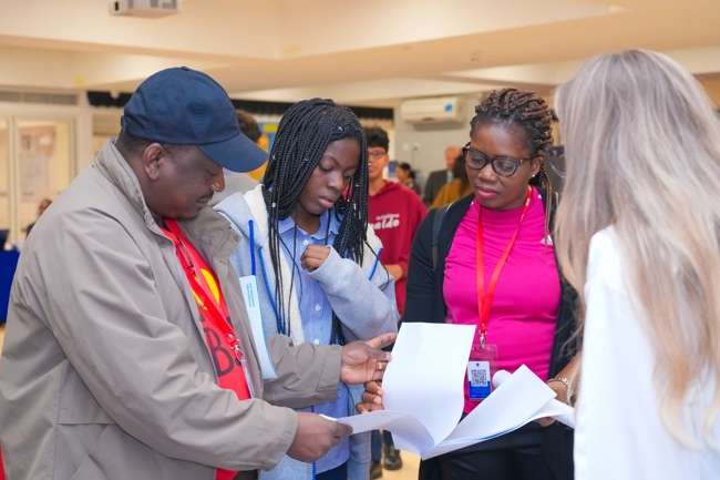 Family discussing IB Diploma Programme choices together