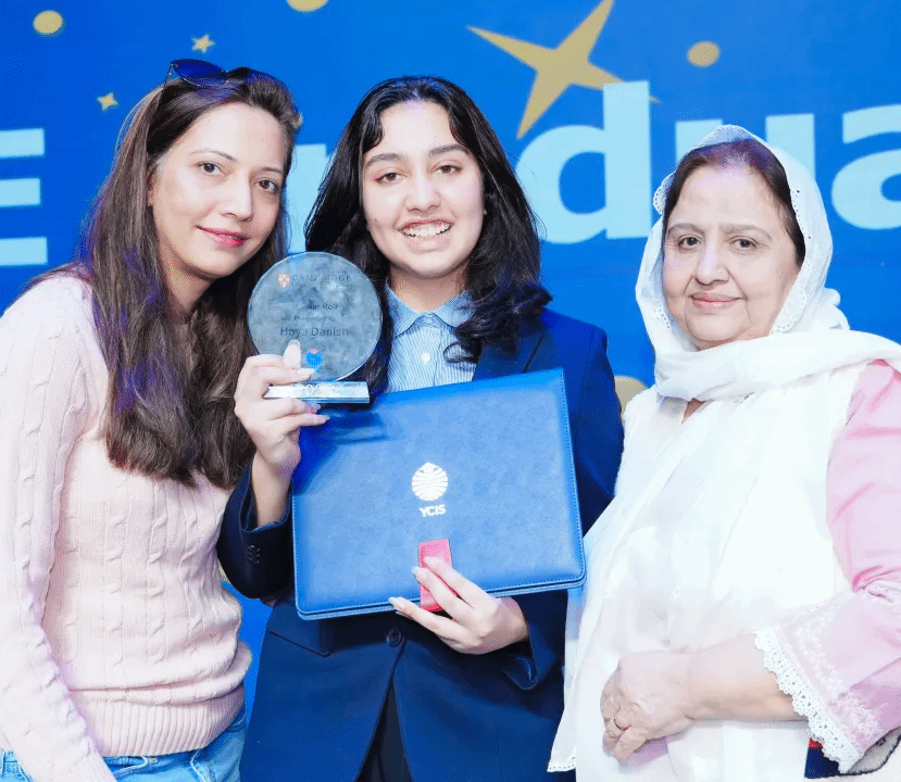 Parents and students celebrating IGCSE graduation success