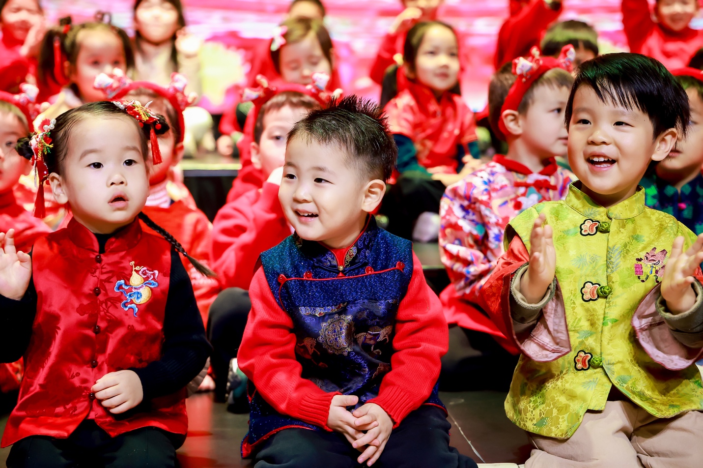Children performing on stage