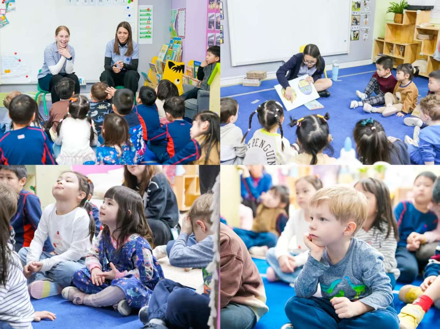 Secondary student leaders reading and sharing stories with ECE learners