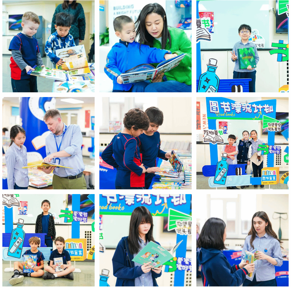 Students exploring new stories at the School Book Fair