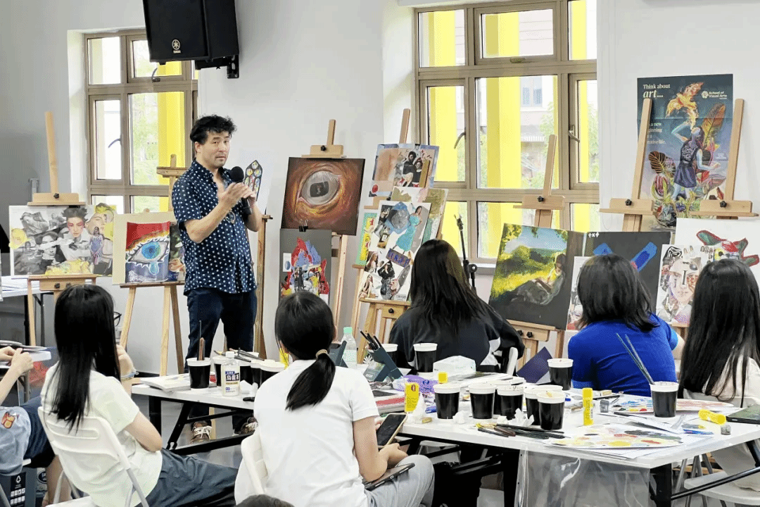 古北耀华暑期夏令营学生在SVA艺术课程中进行创作活动