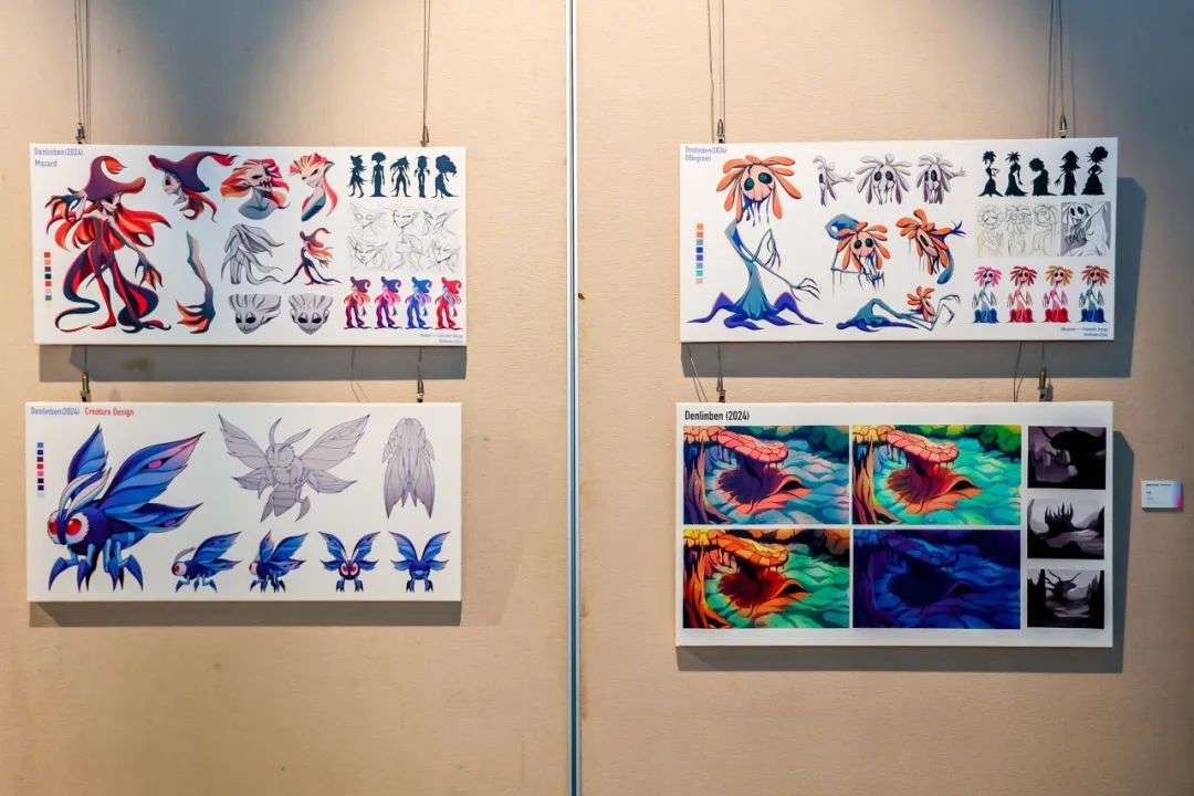 德林本森林世界中植物昆虫融合角色的设计图
