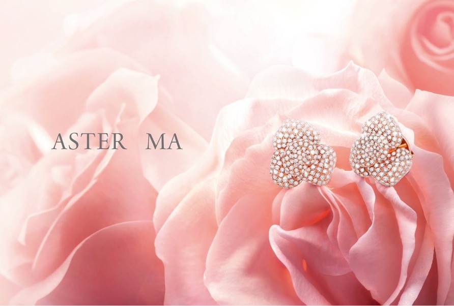 One pair of rose stud earrings by Aster Ma Jewelry